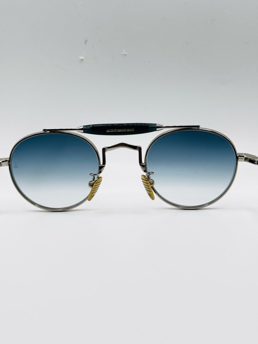 JMM DASAN Round Metal Sunglasses with Blue Gradient Lenses 48 MM - Picture 5 of 11